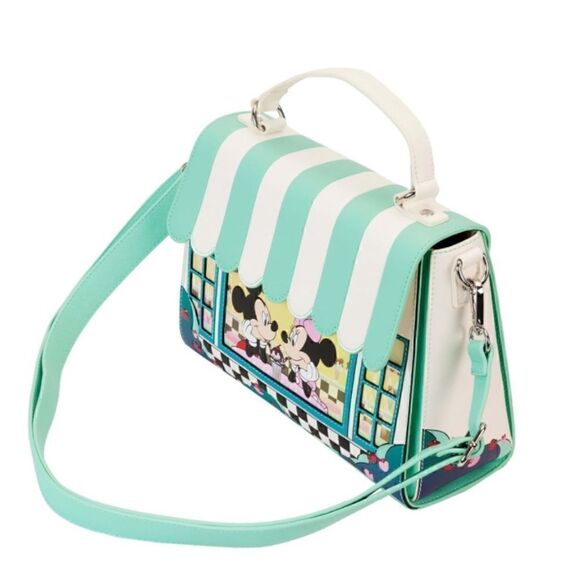 🎤🎬📀🎥Loungefly Mickey & Minnie Date Night Diner Crossbody Purse Disney - Picture 2 of 5